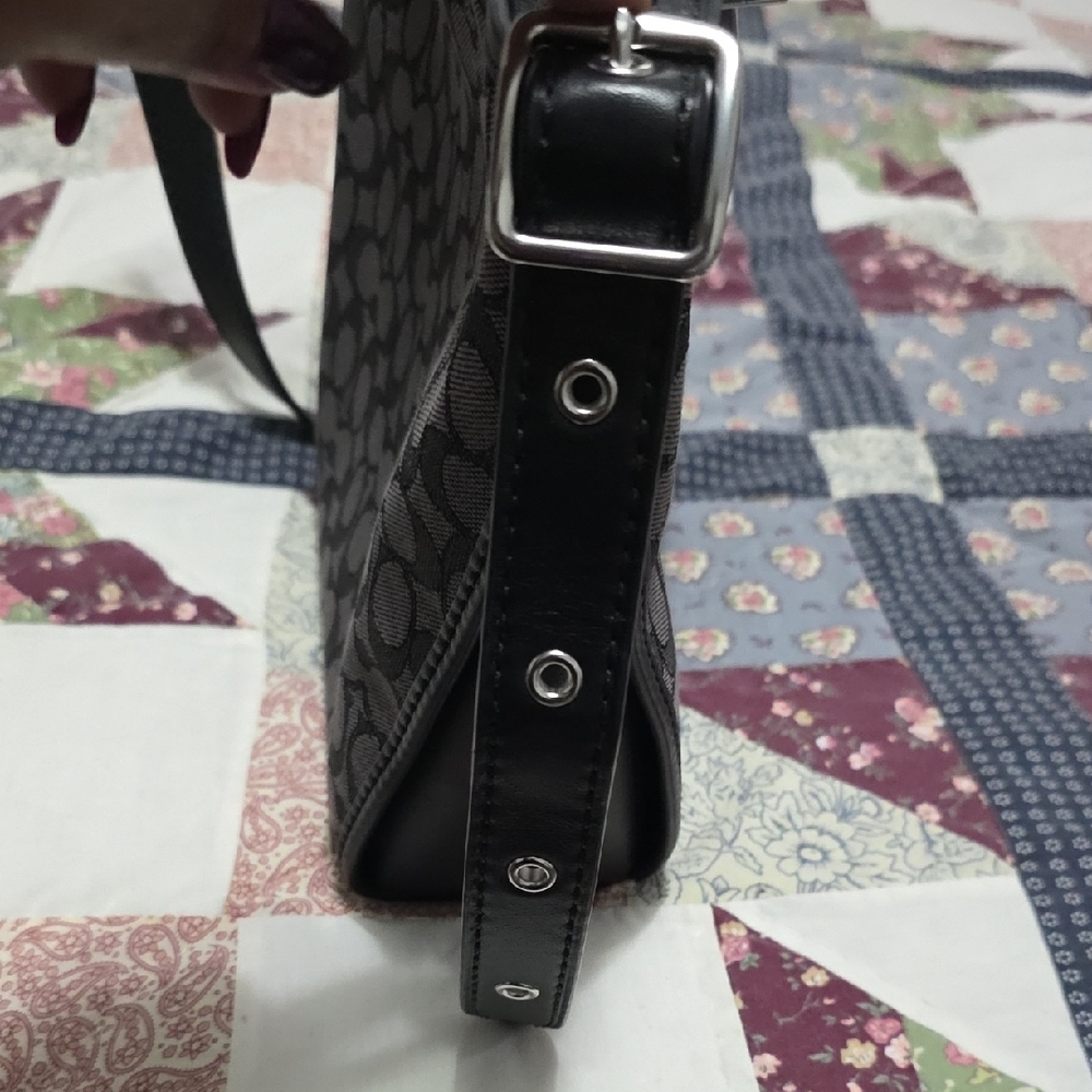 Coach Black and Gray Signature Tote - Picture 3 of 5